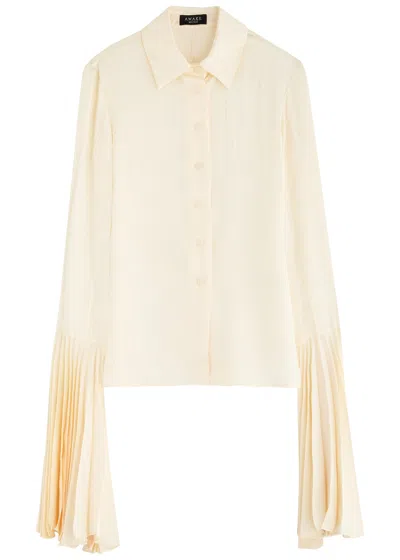 A.w.a.k.e. A.w.a.k.e Mode Crinkle-effect Satin Shirt In Ivory