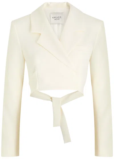 A.w.a.k.e. A.w.a.k.e Mode Cropped Wrap-around Blazer In Ivory