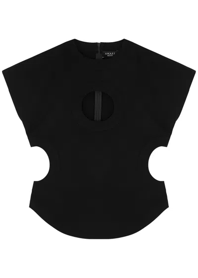 A.w.a.k.e. A.w.a.k.e Mode Cut-out Stretch-cady Top In Black