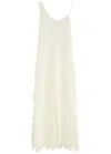 A.w.a.k.e. Multi Rectangle Front And Black Slit Maxi Dress In Ivory