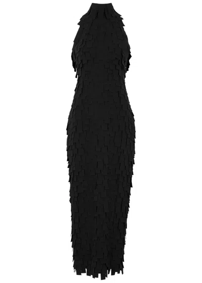 A.w.a.k.e. A.w.a.k.e Mode Laser-cut Maxi Dress In Black