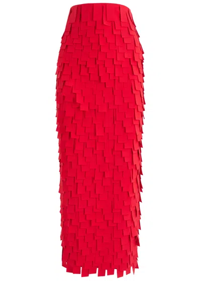 A.w.a.k.e. A.w.a.k.e Mode Laser-cut Open-back Crepe Maxi Skirt