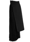 A.w.a.k.e. A.w.a.k.e Mode Pleated Wrap-effect Crepe Maxi Skirt In Black
