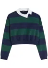 A.w.a.k.e. A.w.a.k.e Mode Striped Cotton Cropped Top