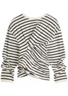 A.w.a.k.e. A. W.a. K.e. Mode Long Sleeve Knotted Jersey Top Stripe In Stripe