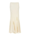 A.w.a.k.e. White Waffle Weave Textured Long Skirt In White