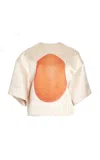 A.w.a.k.e. Boiled Egg Satin Top In Print
