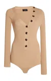 A.w.a.k.e. Cardigan Knit Body Suit In Ivory