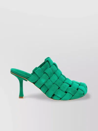 A.w.a.k.e. 'chubby Wilma' Square Toe Mules In Green