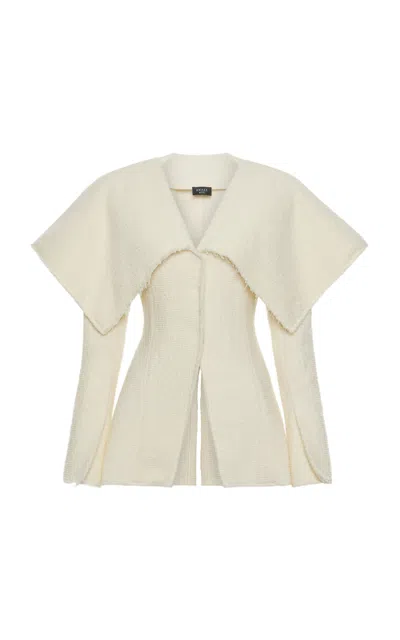 A.w.a.k.e. Collared Wool Blazer In Off-white