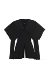 A.w.a.k.e. Collared Wool Crepe Blazer In Black