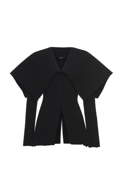 A.w.a.k.e. Collared Wool Crepe Blazer In Black