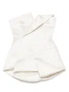 A.w.a.k.e. A. W.a. K.e. Mode Satin Corseted Tuxedo Top In Neutrals