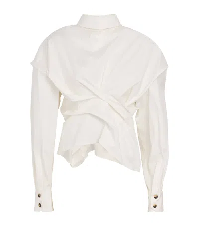 A.w.a.k.e. A. W.a. K.e. Mode Cotton Twisted Corset Shirt In White