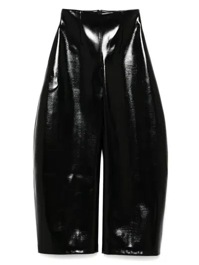A.w.a.k.e. Crocodile Rounded Trousers In Black