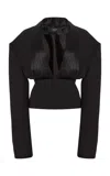 A.w.a.k.e. Cummerbund Collar Tuxedo Top In Black