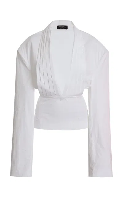 A.w.a.k.e. Cummerbund Collar Tuxedo Top In White