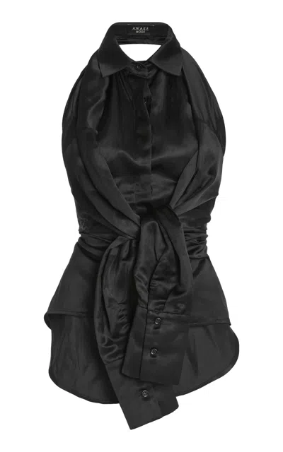 A.W.A.K.E. DECONSTRUCTED OPEN-BACK HALTERNECK TOP 