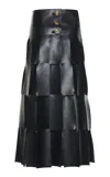 A.w.a.k.e. A.w.a.k.e Mode Black Laser-cut Layered Midi Skirt In Black