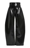 A.w.a.k.e. Faux Croc Rounded Pants In Black