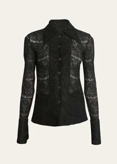 A.W.A.K.E. FITTED LONG-SLEEVE LACE SHIRT