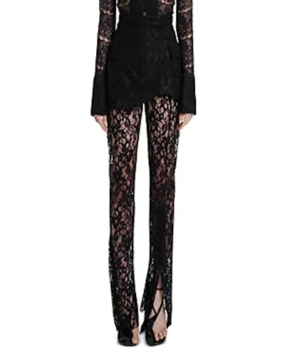 A.w.a.k.e. Fitted Silk Lace Basque Pants In Black