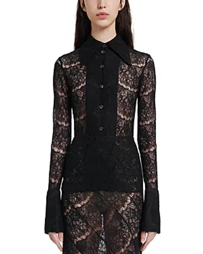 A.W.A.K.E. FITTED SILK LACE SHIRT