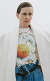 Shop A.w.a.k.e. Fried Egg Graphic Long Sleeve Tee In Off-white
