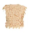 A.w.a.k.e. A. W.a. K.e. Mode Fringed Crop Top In Beige