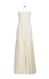 A.w.a.k.e. Full Length Lip Choker Dress In Ivory