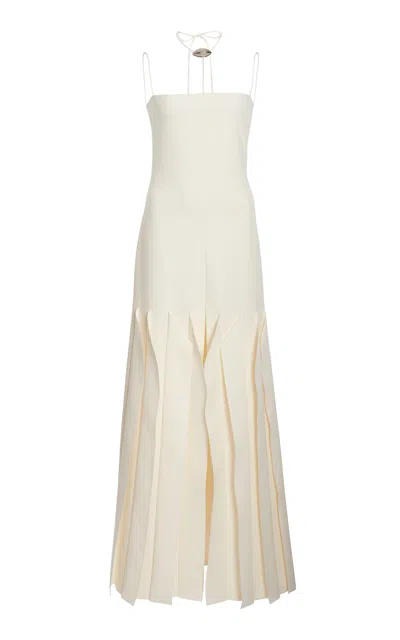 A.w.a.k.e. Full Length Lip Choker Dress In Ivory