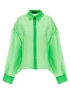 A.w.a.k.e. Organdy 80s Shirt Shirt And Blouse Green In Green