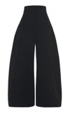 A.w.a.k.e. High-rise Bonded Crepe Rounded Pants In Black
