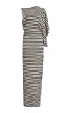 A.w.a.k.e. Jersey Dress With Pencil Skirt In Stripe