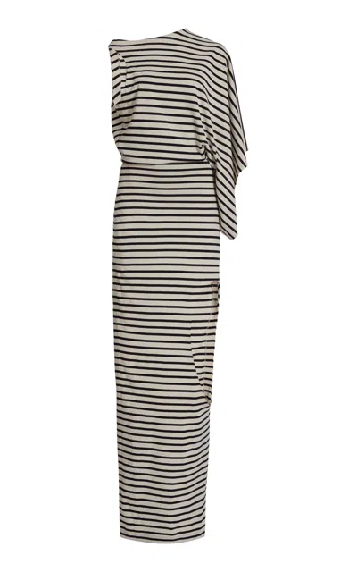 A.w.a.k.e. Jersey Dress With Pencil Skirt In Stripe