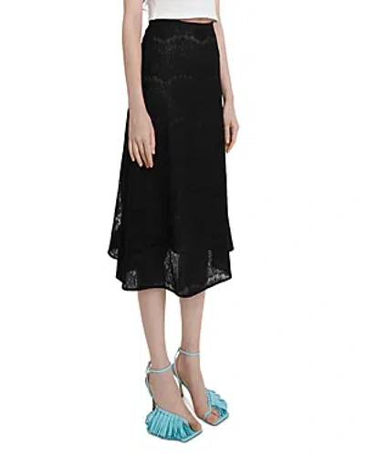 A.w.a.k.e. Lace Midi Skirt In Black