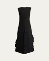 A.w.a.k.e. A.w.a.k.e Mode Laser-cut Maxi Dress In Black