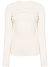 A.w.a.k.e. Lip-appliqué Knitted Top In 中性色