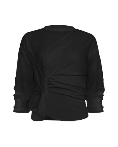 A.w.a.k.e. Long Sleeve Knotted Jersey Top Black