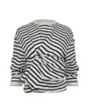 A.w.a.k.e. A. W.a. K.e. Mode Long Sleeve Knotted Jersey Top Stripe In White