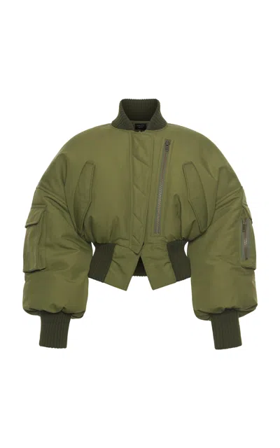 A.w.a.k.e. Ma1 Cotton-nylon Bomber Jacket In Olive