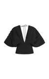 A.w.a.k.e. A. W.a. K.e. Mode Pouf-sleeve Top In Black