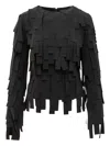 A.w.a.k.e. A. W.a. K.e. Mode Multi Rectangle Long Sleeve Top Black In Black