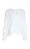 A.w.a.k.e. Organic Cotton Open-back Knotted Jersey Top In White