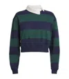 A.w.a.k.e. Organic Cotton Twisted-collar Rugby Shirt In Stripe