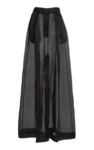 A.w.a.k.e. Organza Wide Leg Pants In Black