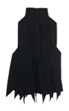 A.w.a.k.e. Panel-appliquéd Bonded Crepe Midi Skirt In Black