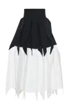 A.w.a.k.e. Panel-appliquéd Crepe-poplin Midi Skirt In Black,white