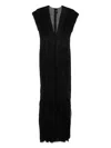 A.w.a.k.e. Panelled Organza Maxi Dress In Black