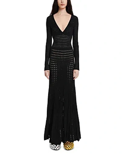 A.w.a.k.e. Perforated Knit Dress In Black